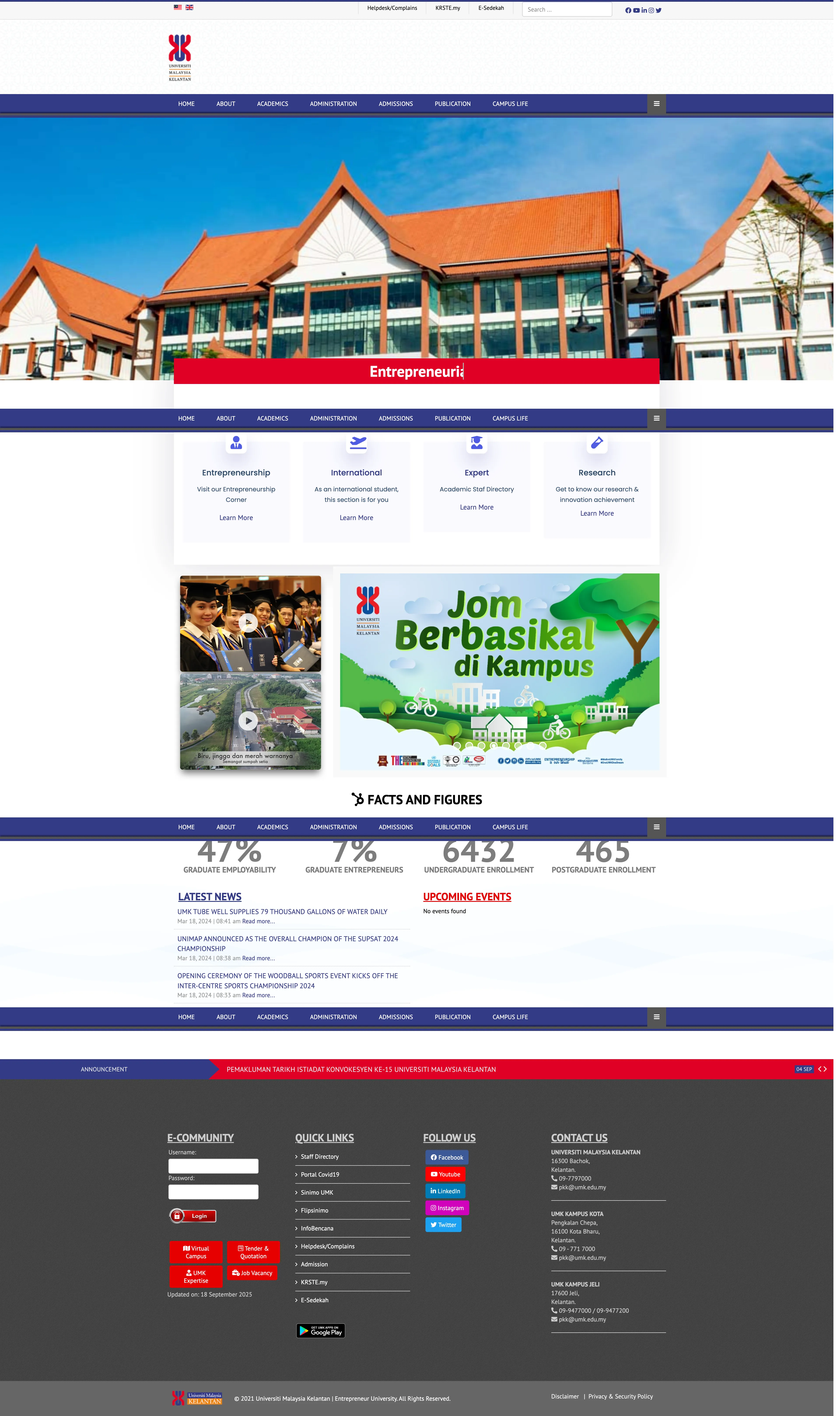 Universiti Malaysia Kelantan 马来西亚吉兰丹大学