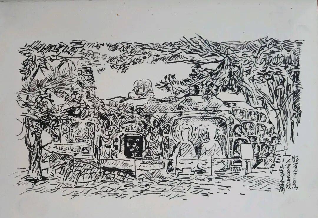 千里单骑走秦晋之二十七   摩旅羊头山，石窟看要清楚，画画不能看太清楚